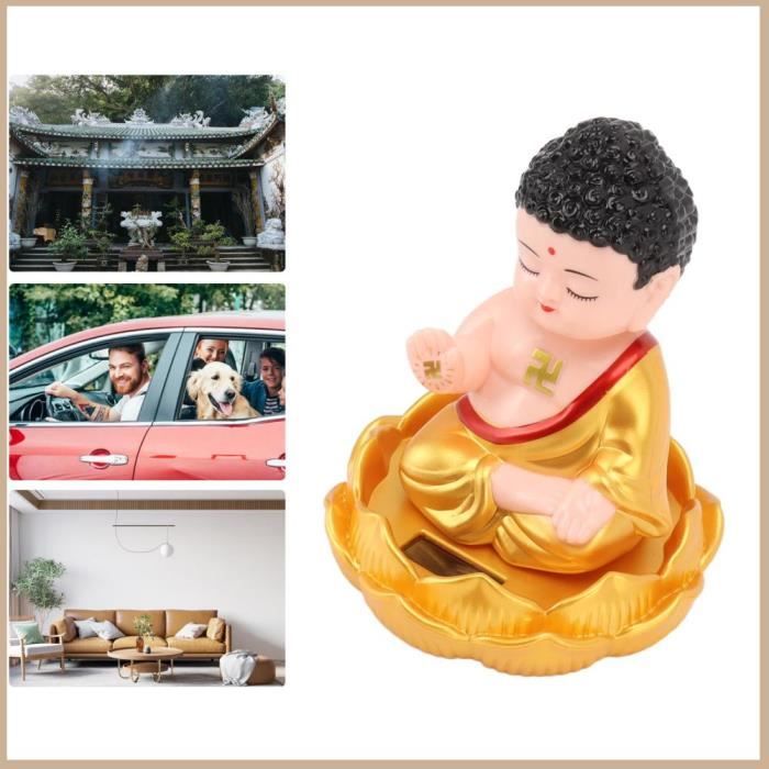 Bouddha Lumineux Solaire Hoche-Tête Maitreya - Décoration Maison Et Voiture Pour Sérénité Et Prospérité
