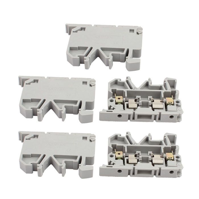 sourcing map 25Pcs Bloc Terminal UKK3 Double-Montage sur Rail DIN 300V 25A 28-10AWG Gris