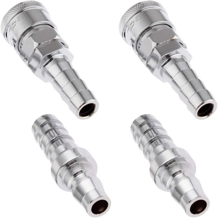 Huybaa 7.89mm à 8mm Droit Voiture Carburant Tuyau Rapide Libération Connecteur, Kit de connecteur de coupleur à dégagement rapide de tube Adaptateurs de coupleur à dégagement 2 Ensemble
