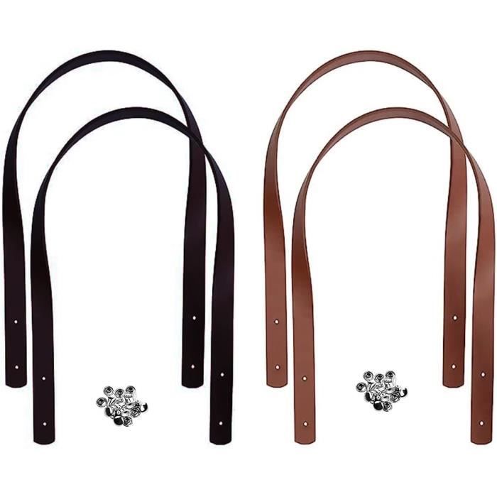 Sangle De Sac En Cuir PU Marron - 51.7cm Longueur, 2.7cm Largeur - Fermoirs Dorés - Remplacement Pour Sac à Main