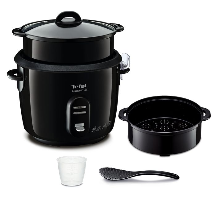 TEFAL Cuiseur à riz, Cuve 5 L antiadhésive, Capacité 1,5 kg de riz, Maintien au chaud, Panier vapeur