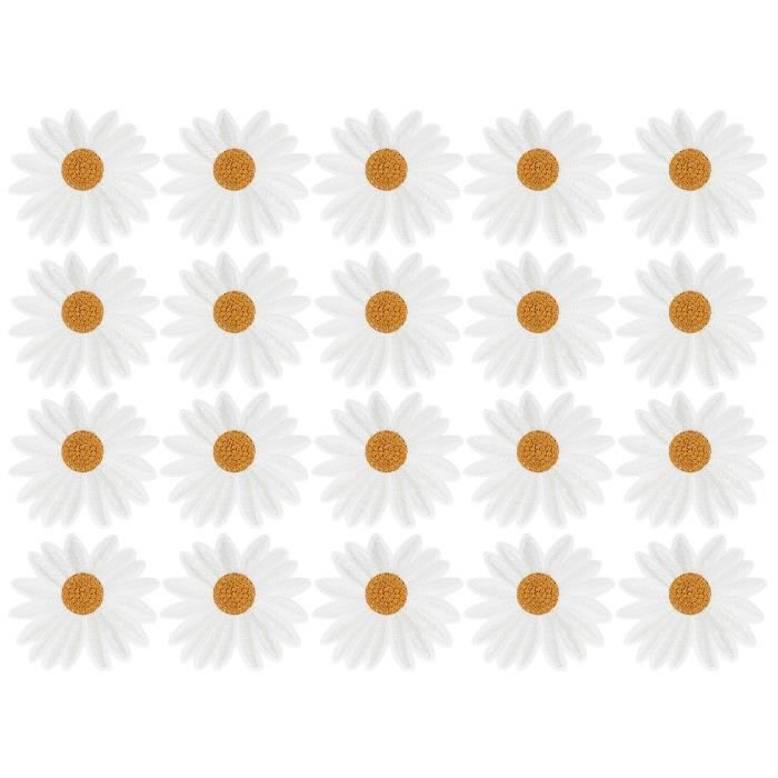 30 Patchs Thermocollants Marguerite - Déco & Réparation Vêtements