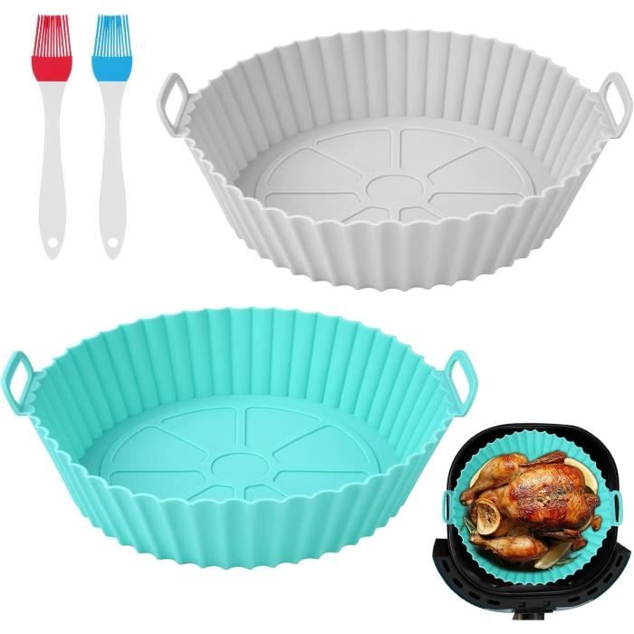 Moule à Gâteau Carré Pour Air Fryer 7 Ou 8 Pouces - Antiadhésif, Acier Aluminium, Cuisson Saine Sans Gras