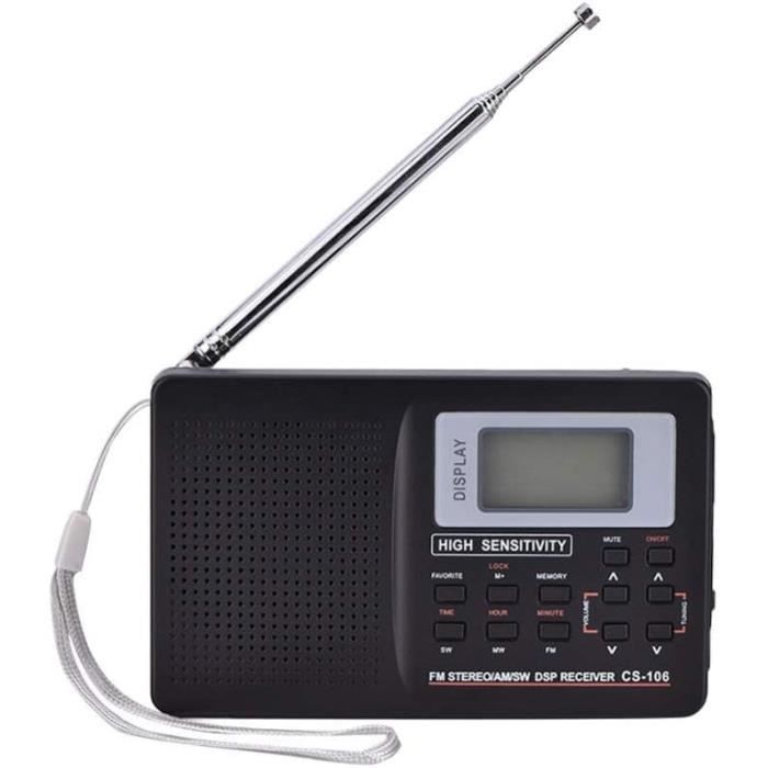 Eton Field avec RDS AM/FM et Radio à Ondes Courtes, Noir (Ngwfb