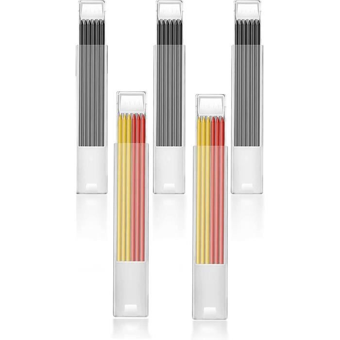12 Recharges Graphite Pour Crayon De Charpentier 2.8mm - Mine HB Réutilisable - Boîte Incluse