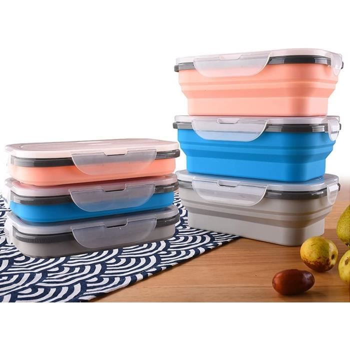 Lot De Boîtes De Conservation Pliables En Silicone - 4 Tailles (350/500/800/1200 Ml) - Hermétiques & Sans Fuite - Parfait Voyage
