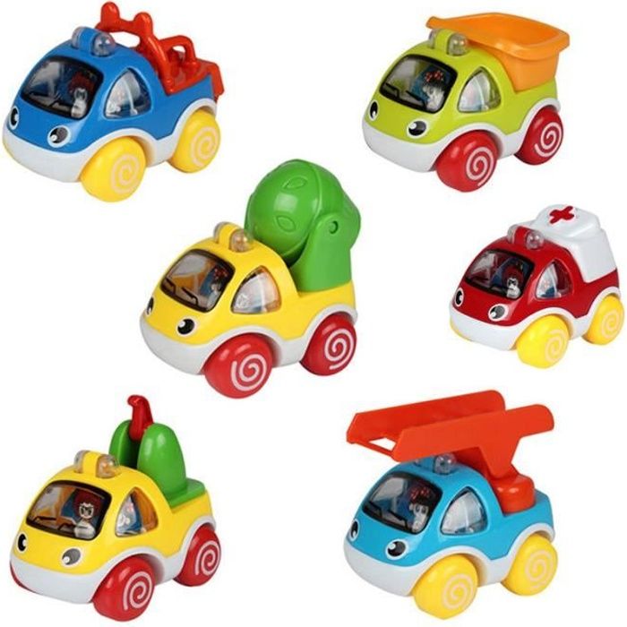 ZWOOS Voitures De Jouet, 5 Pièces Voiture Éducation Précoce Push And Go Cars Jouets, Bébé Cadeau