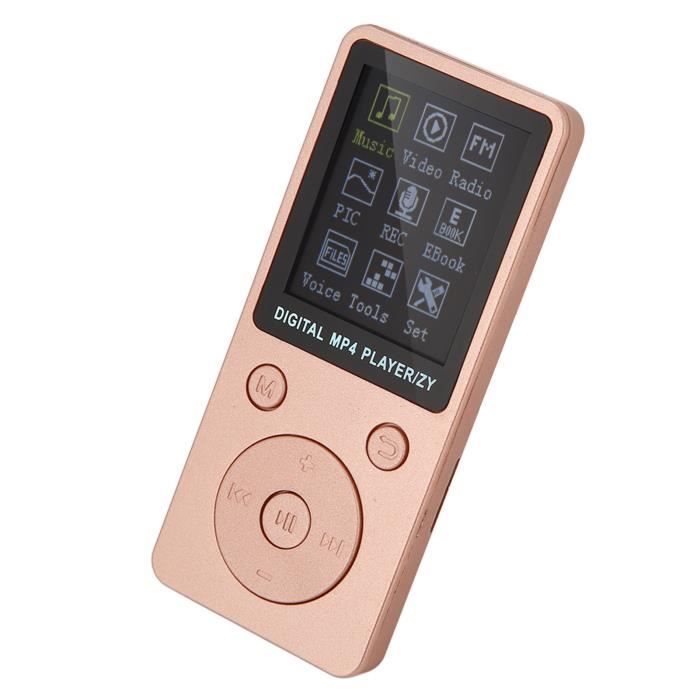 Lecteur MP3 Portable Sans Perte Rose - Avec Écouteurs, Lanière, Support 64 Go, Idéal Enfants Et Adultes