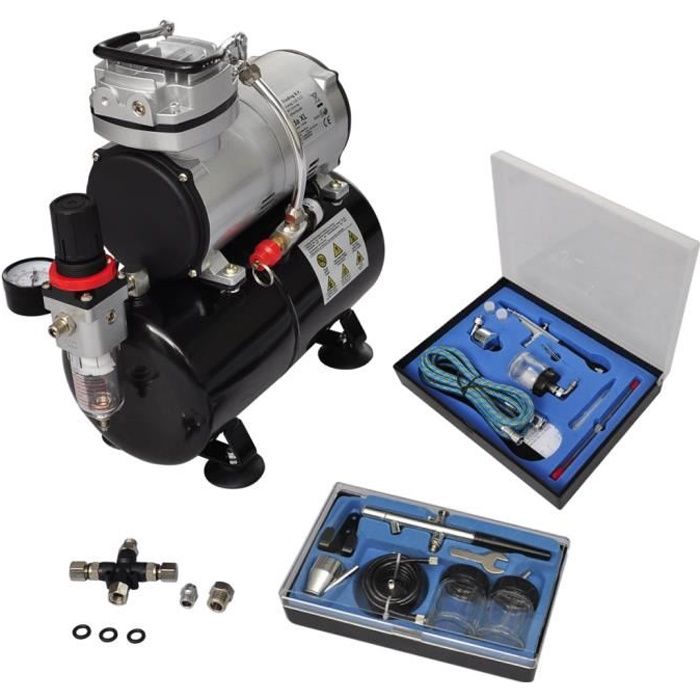 vidaXL Kit de compresseur professionnel avec 2 pistolets