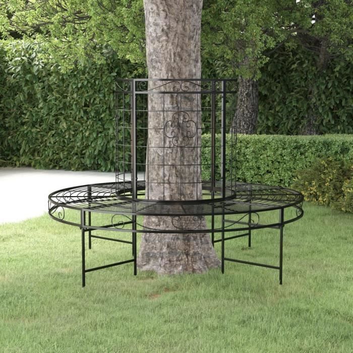 vidaXL Banc circulaire tour d'arbre Ø137 cm Acier 318822