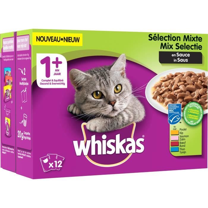 Whiskas Sachets Fraicheur En Sauce 4 Varietes Viandes Et Poissons Pour Chat Adulte Sterilise 12 X 100 G Cdiscount Animalerie Whiskas Sachets Fraicheur En Sauce 4 Varietes Viandes Et Poissons Pour Chat Adulte Sterilise 12 X 100 G Cdiscount Animalerie