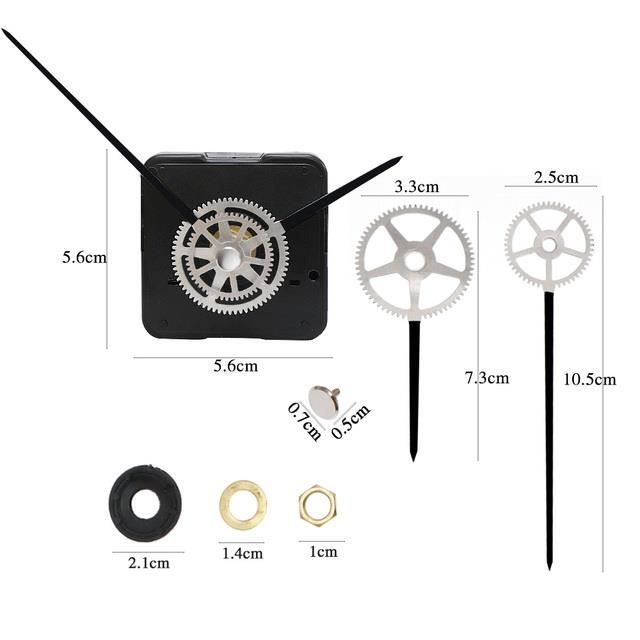VFANDV Kit Mécanisme Horloge Murale 3 Pièces Avec Aiguilles - Mouvements Quartz Silencieux 16/18/20mm