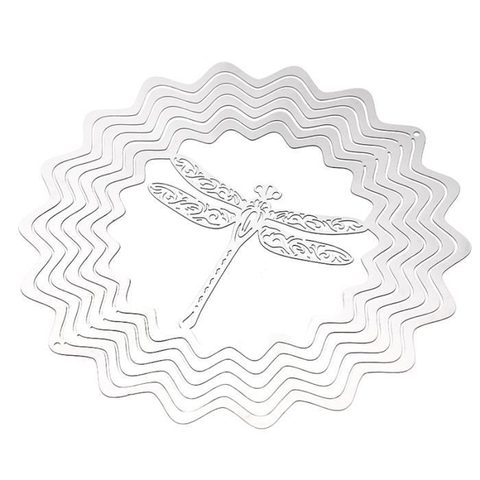 Carillon à Vent Métal Mandala 3D - Décoration Jardin Extérieur Rotative 360° - Avec Clochette - Cadeau Décoration