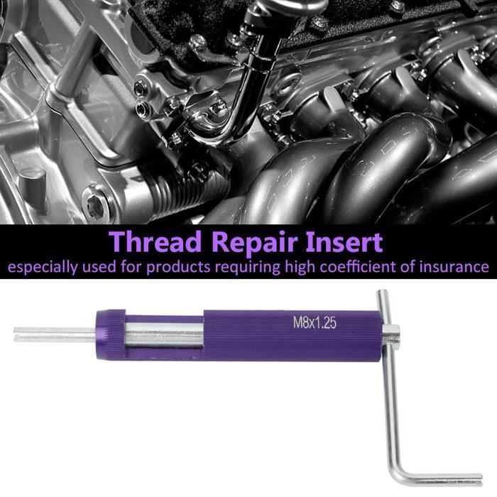 Lot de six inserts ronds pour tube avec filetage M8 po