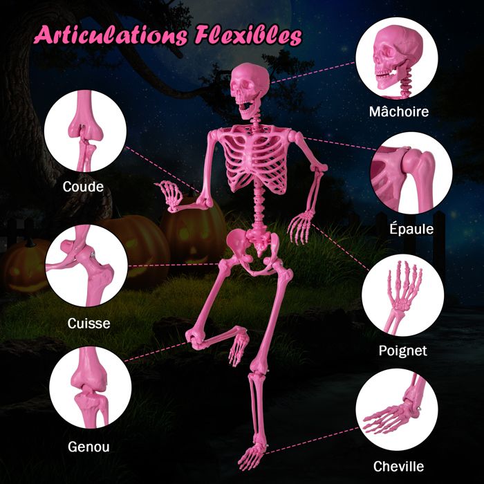 Lumières de crâne de squelette d'halloween, 2 pièces, tête de crâne d