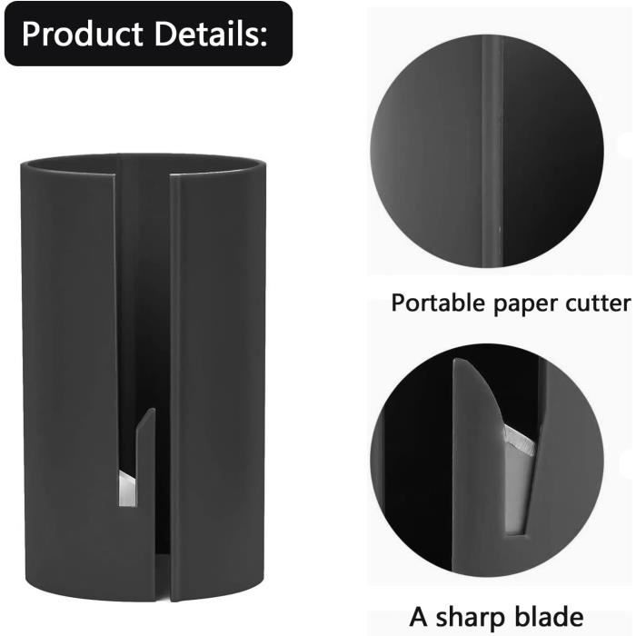 4 Découpeurs De Papier Cadeau - Pour Rouleaux, Coupe Nette | Noir Et Bleu, ABS