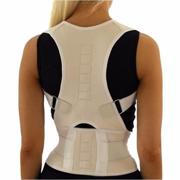 Correcteur de posture magnetique reglable pour le haut Taille M Blanc Beige Cdiscount Sport