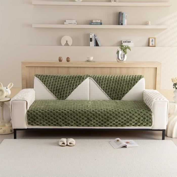 SYLC Housse De Canapé avec Coussins De Siège Et Dossiers Séparés Couvre Canapé Velours Extensible Protection Canape Split Combiné (Dark Green,Grand 1 Siège 3 PCS SYLC Housse De Canapé avec Coussins De Siège Et Dossiers Séparés Couvre Canapé Velours Extensible Protection Canape Split Combiné (Dark Green,Grand 1 Siège 3 PCS