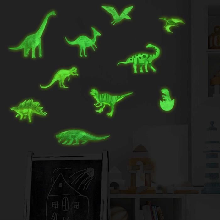 EJ.life Fond d'écran Stickers muraux dinosaures lumineux