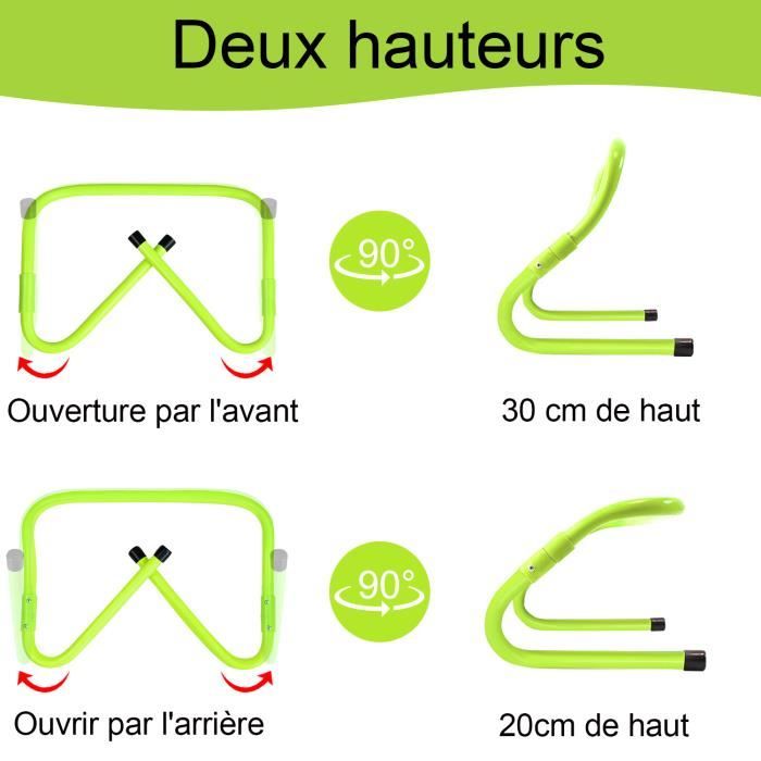 NAIZY Lot De 6 Haies D'Entraînement Réglables En Hauteur - Obstacles Agilité Vitesse Football Et Multi-Sports, Vert Fluorescent