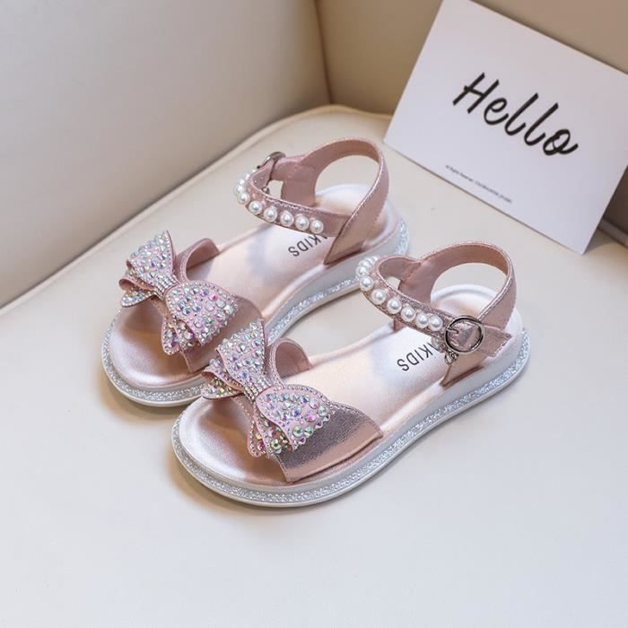 Sandales Enfant Fille Marque Modèle Synthétique Rose Chaussures  d'été Plage