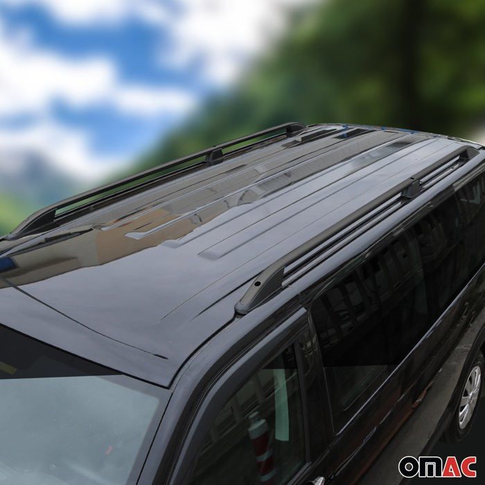 Barres De Toit Longitudinales Aluminium Noir Pour Renault Kangoo 2008-2021 L1 - Charge 75 Kg