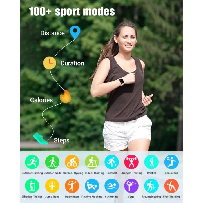 Montre Connectée Femme Montre Sport Smartwatch Podometre  Cardiofrequencemetre Oxymetre Pour Running Calories Dépensées Suivi[J3834]  - Cdiscount Téléphonie