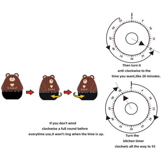 Minuteur De Cuisine ADE Mechanisch 60 Min Rouge