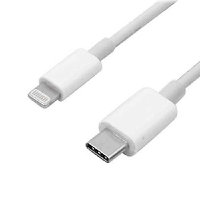 Chargeur USB-C 18W+Cable Type C vers Lightning 1M iPhone 13-13