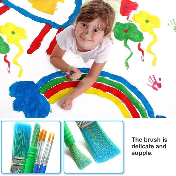 43 Pièces Éponge Brosses de Peinture Enfant Outils Peinture Kit
