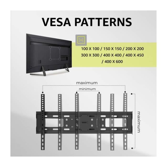 Support Mural TV Orientable et Inclinable de 32-75 Pouces, Mouvement  Complet à Tenir 45 kg, VESA 400x400mm - Cdiscount TV Son Photo