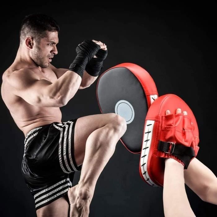 Pattes D’ours Pour Arts Martiaux – PU Durable, Design Incurvé, Fermeture Velcro, Pour Boxe / Muay Thai / MMA