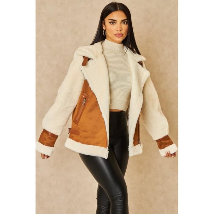 Veste sales suedine camel