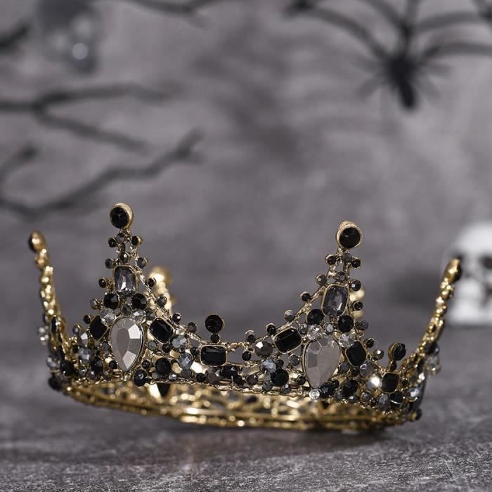 Tiaras y coronas de boda TOBATOBA - Tiara de princesa dorada con Tiaras y coronas de boda TOBATOBA - Tiara de princesa dorada con