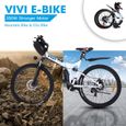 26" Vélo électrique pliant, VTT Electrique Femmes et Hommes, vélo en alliage d'aluminium avec 21 vitesses, Adulte Unisexe, Blanc-3
