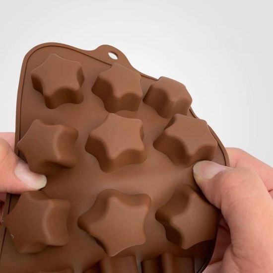 Nouvelles formes Plateaux Marron Moules en silicone pour bonbons et chocolats: Moule flexible pour Bonbons durs ou gommeux Moules de cuisson pour mini muffins bonbons et chocolats 6 Pcs