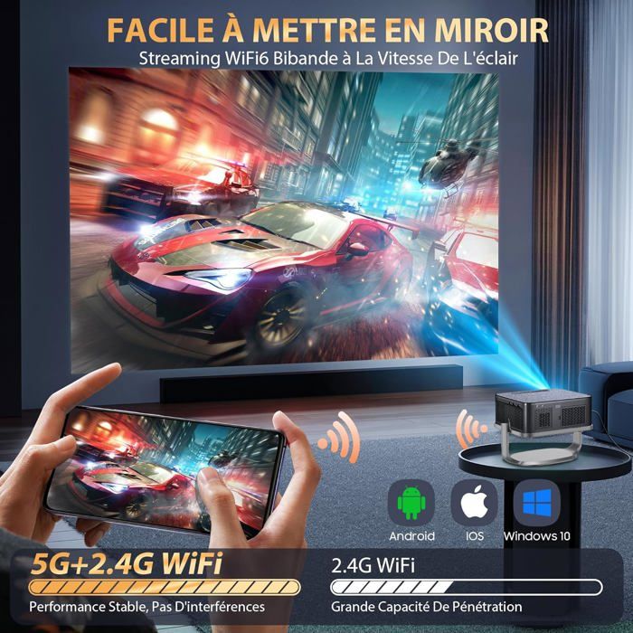Vidéoprojecteur Intelligent XIWBSY 4K Dolby - 30000 Lumens, 3D, Mise Au Point Automatique - LED - Neuf