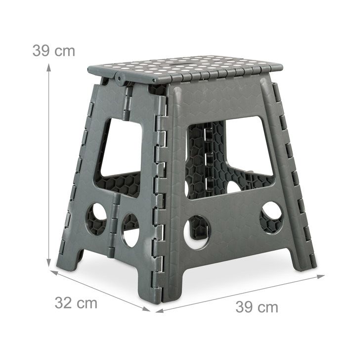 Relaxdays Tabouret de camping avec poche, pliant