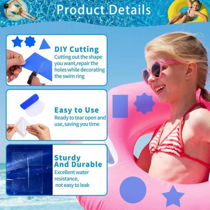 Kit De Réparation Autocollant TPU 16 Pièces Pour Piscine, Matelas Gonflable, Spa, Bouée - Imperméable Et Transparent
