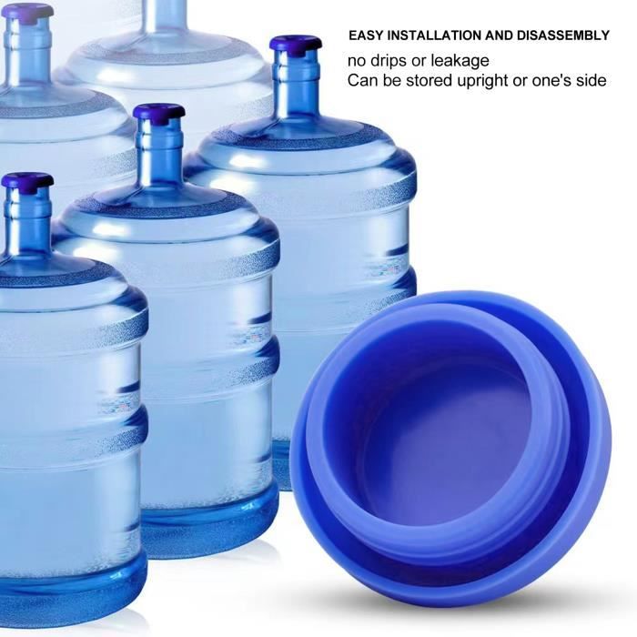 Tbest Bouchon de cruche d'eau Lot de 5 couvercles de rechange réutilisables  en TPR pour bouteilles d'eau de 55 mm 5 gallons 3