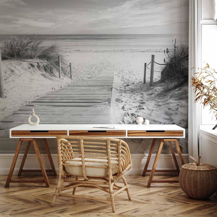 Papier Peint Panoramique Plage Mer 350x256 cm - Décoration murale ...