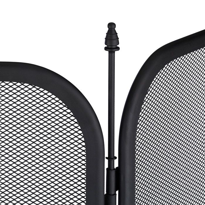 Pare-feu Cheminée 4 Panneaux Relaxdays - Grille De Protection Contre Les Étincelles 54x97,5 Cm - Métal Noir