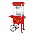 Machine à popcorn avec chariot rouge Royal Catering RCPW-163 (1600W 5 kg/h 16 L/h design rétro américain)-0
