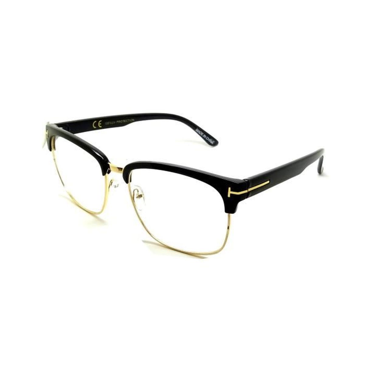 VUE SANS CORRECTION RECTANGLE OR DORE NOIR LUXE STYLE IDEE