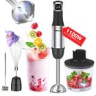 FATABETA Mixeur Plongeant Multifonction 4-en-1 1100W - Réglage sans palier à 5 Vitesses - Mixeur/Fouet/Mousseur/Hachoir - Acier inox 304