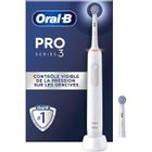 Brosse À Dents Électrique Oral-B Pro 3 3000 Blanche - 2 Brossettes - Tête Ronde - 3 Modes de Brossage