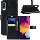 HOOXSPEED Housse Etui - Samsung - Galaxy A50 - Anti-chocs - Support Pliable - PU Cuir Noir