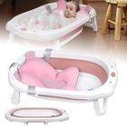 LARS360 Baignoire Pliable Bébé Pliante avec Coussin de Bain Baignoire Bébé Ergonomique pour Bébés et Nouveau-nés (Rose)