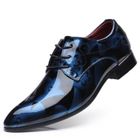 VKK Richelieu Chaussures Cuir Hommes Bleu