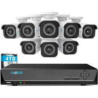 Reolink 4K KIT Caméra Sécurité Extérieur CCTV 8MP UHD Caméra IP PoE, 16CH NVR 4To HDD,  Détection Personne/Véhicule, Vision Nocturne